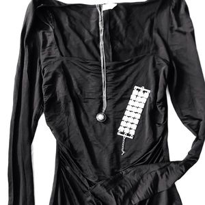 Free People square neck blouse size L FREE jewelry